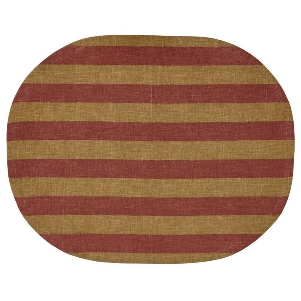 4x IKEA KRÖSAMOS KROSAMOS Place Mat, Stripe Yellow-Red Brown (305.318.18) NEW